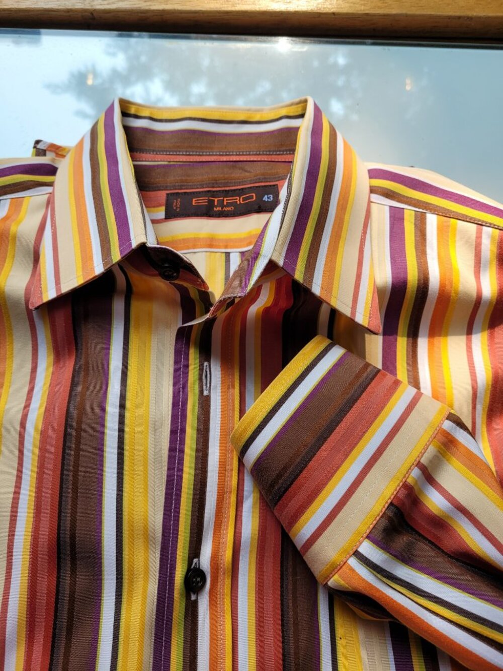 Etro Men's Striped Dress Shirt Size 43